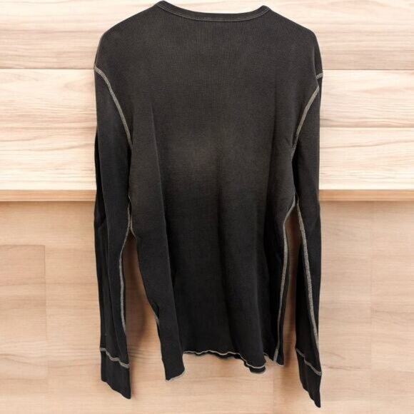 Vintage TRUE RELIGION Brand Jeans Thermal Shirt TRMC Black & White Men's Large - Picture 3 of 5